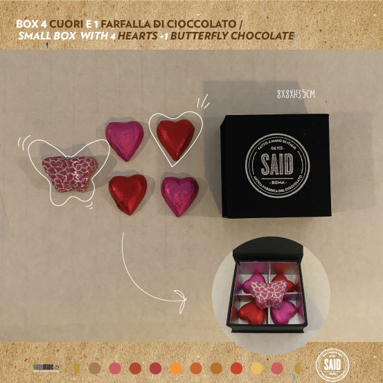 BOX 4 CUORI E 1 FARFALLA
