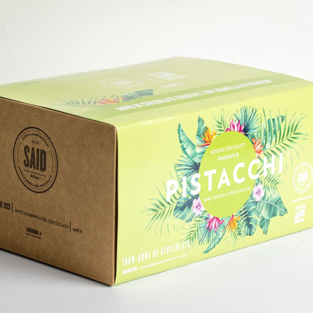 Uovo di Cioccolato fondente con pistacchi 500 gr