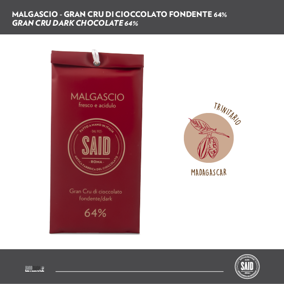 Malgascio: gran cru di Cioccolato fondente 64%