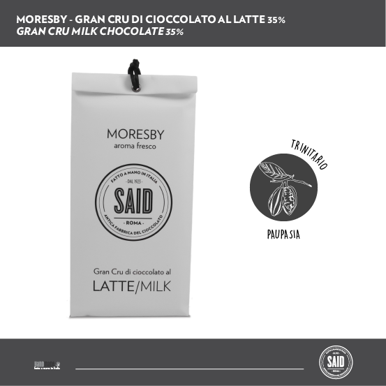 Moresby: gran cru di Cioccolato al latte 35%