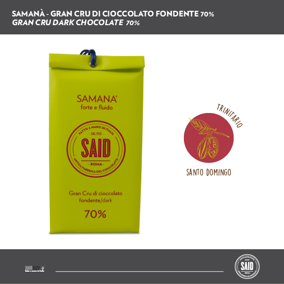 Samanà: gran cru di Cioccolato fondente 70%