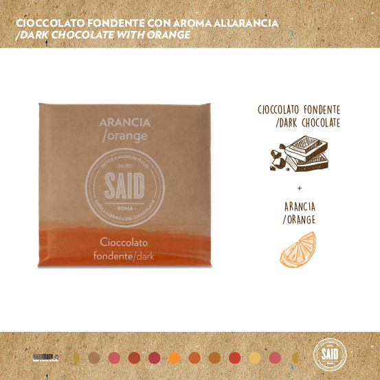 Tavoletta di Cioccolato fondente con aroma all'arancia