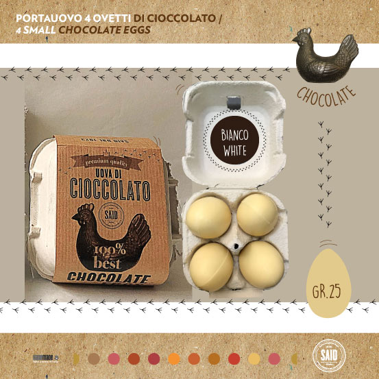 Portauovo da 4 ovetti di Cioccolato Bianco