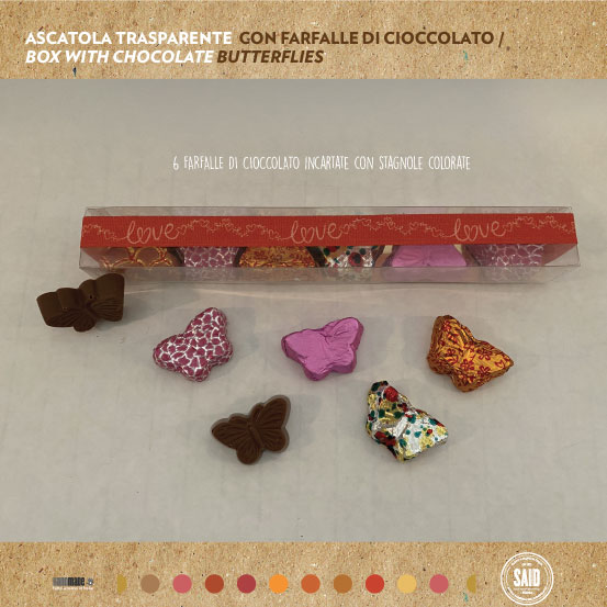 FARFALLE DI CIOCCOLATO IN BOX TRASPARENTE