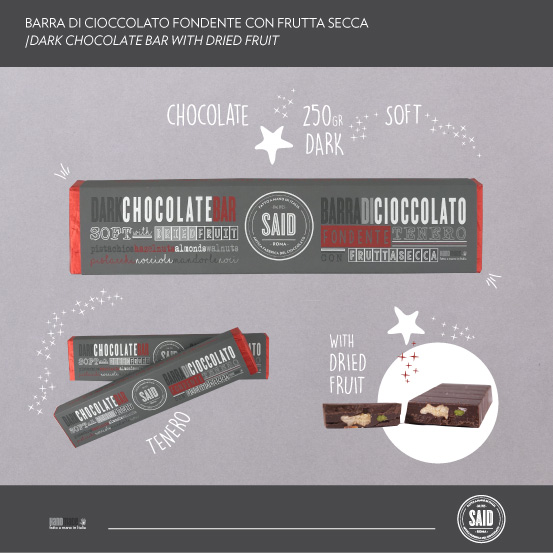 Torrone fondente con frutta secca
