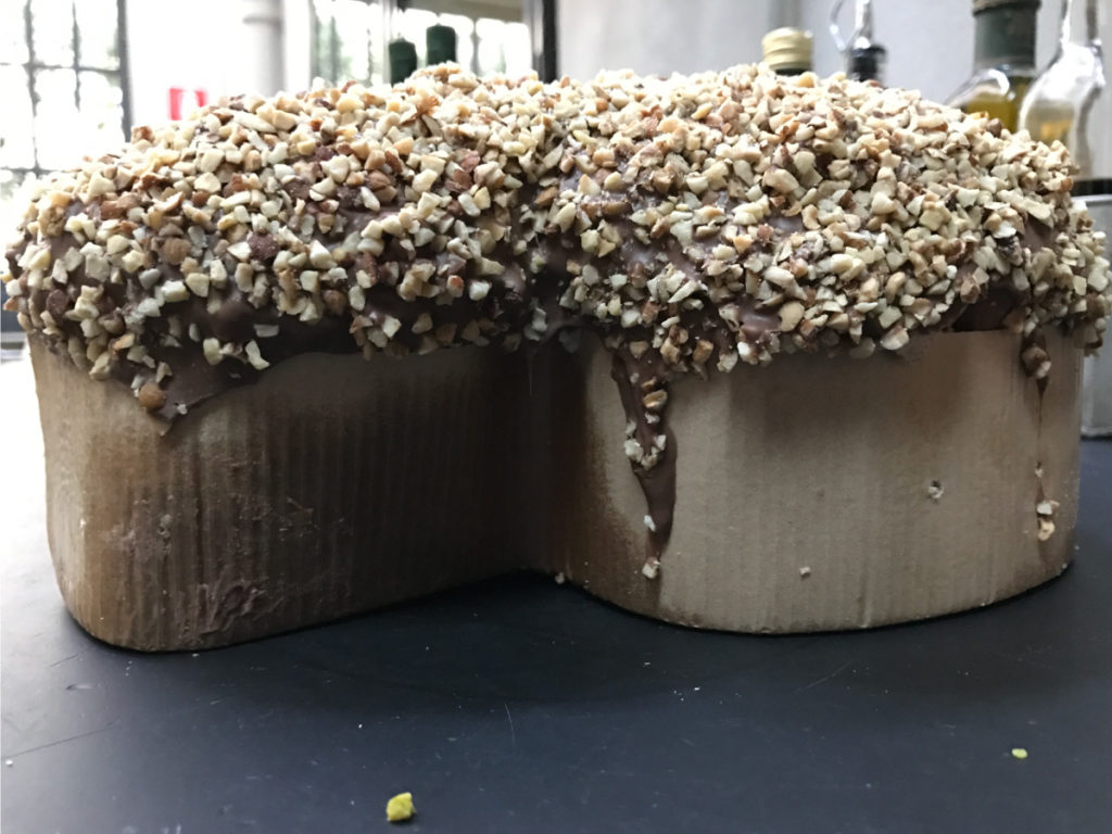 Colomba ricoperta di Cioccolato al latte con nocciole