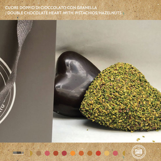 Cuore doppio di cioccolato con granella