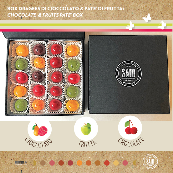 box nero con Cioccolato al patè di frutta