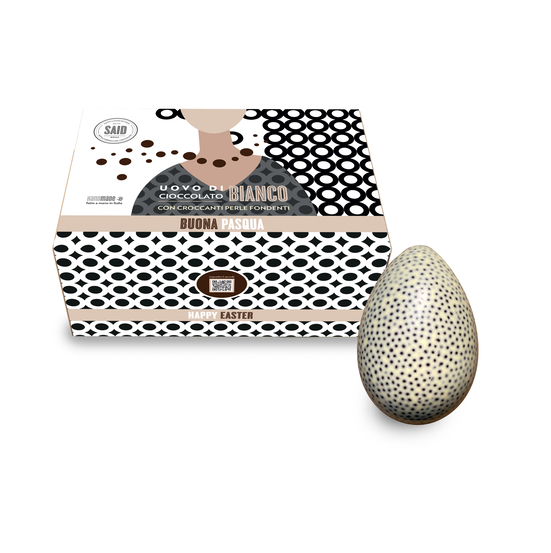 Uovo di cioccolato bianco con perle croccanti 350 gr