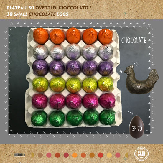 Plateau da 30 ovetti di cioccolato