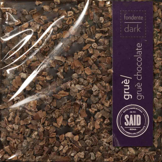Tavoletta di Cioccolato fondente 72% con gruè di cacao